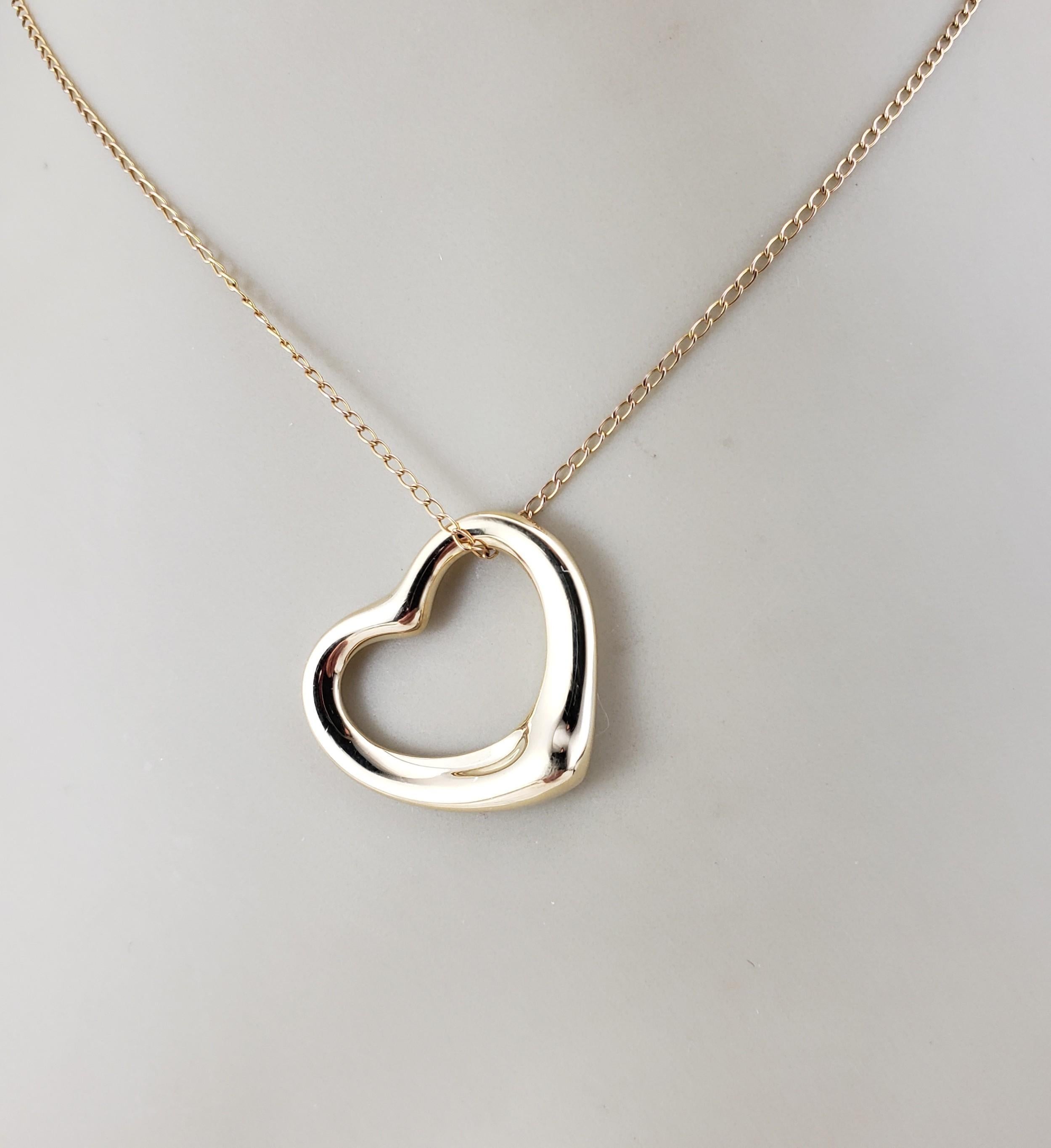 Tiffany & Co. Elsa Peretti Pendentif cœur ouvert en or jaune 18 carats n° 21548 en vente 4
