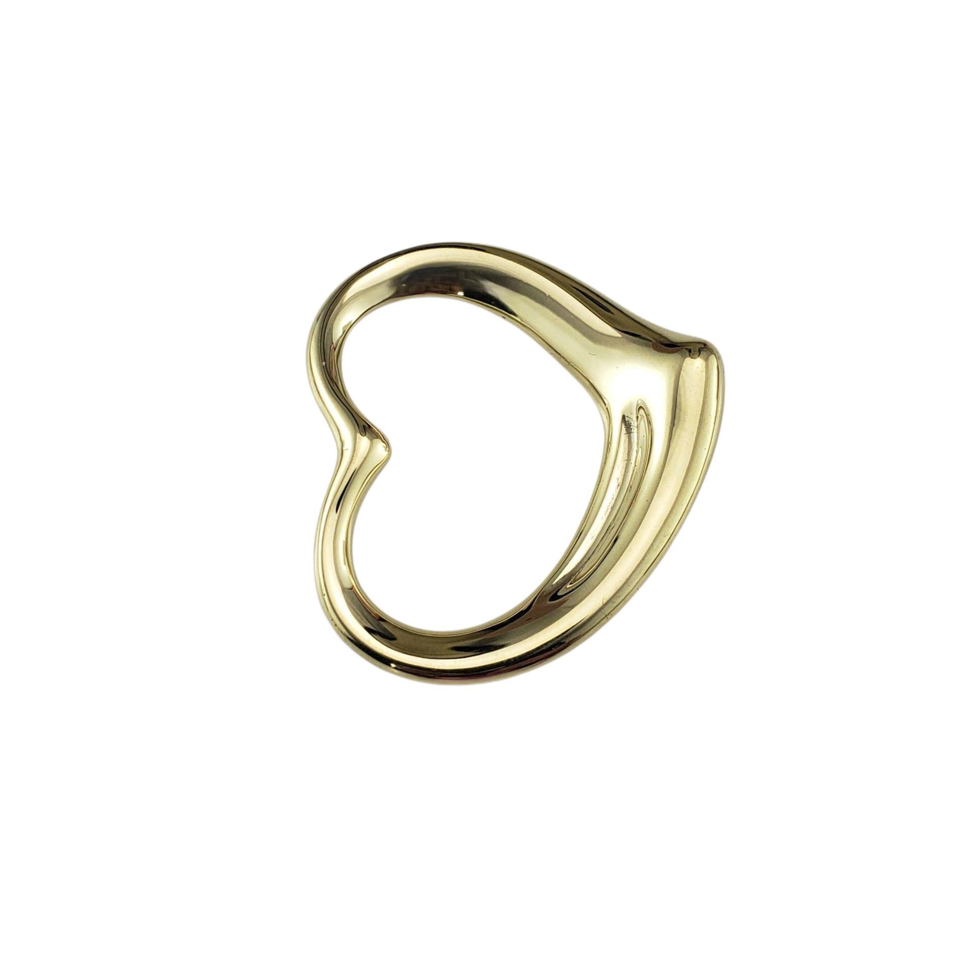 Contemporain Tiffany & Co. Elsa Peretti Pendentif coeur ouvert en or jaune 18K #23391 en vente