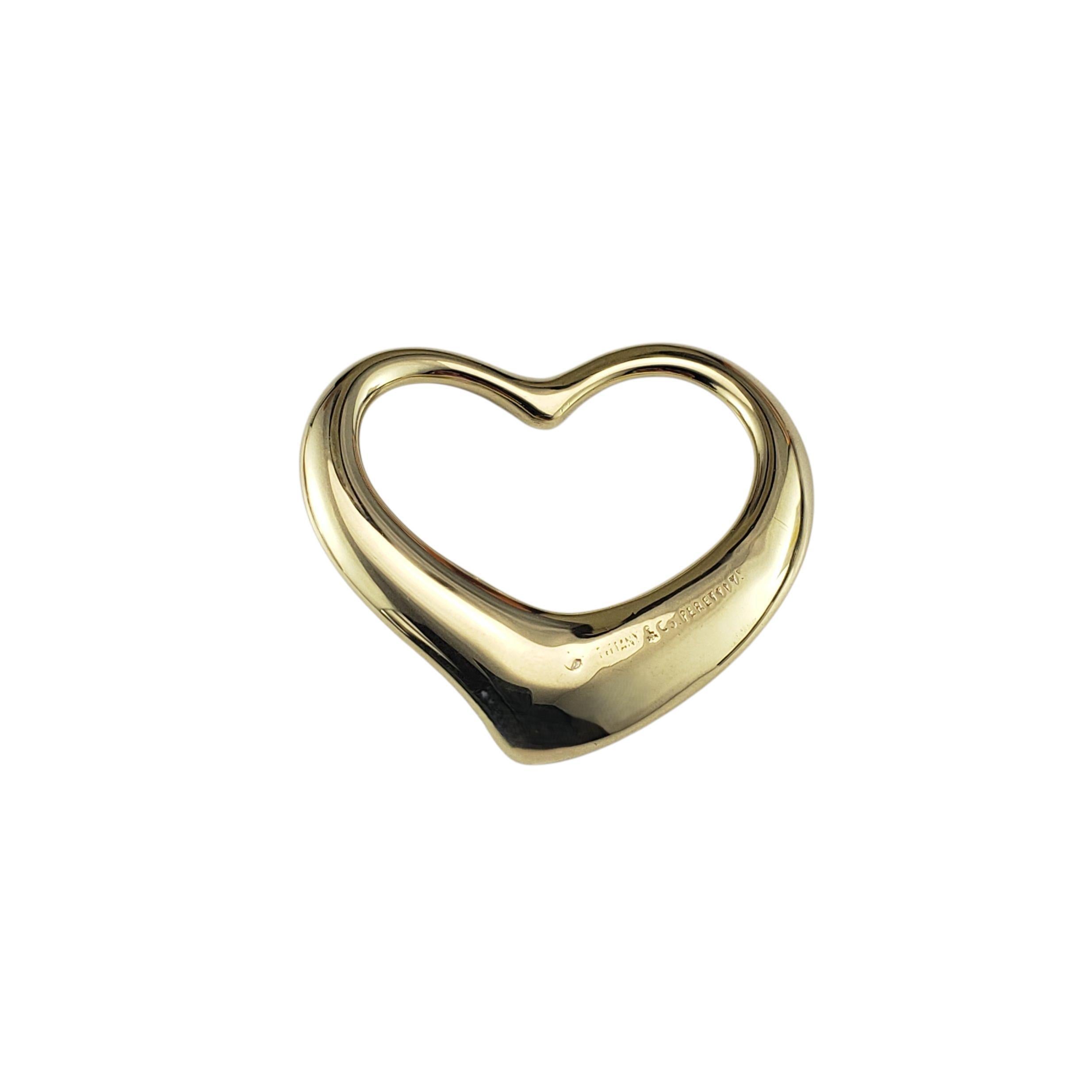 Tiffany & Co. Elsa Peretti Pendentif coeur ouvert en or jaune 18K #23391 Bon état - En vente à Washington Depot, CT