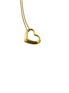 Tiffany & Co. Elsa Peretti 18K Yellow Gold Open Heart Pendant Necklace #15424