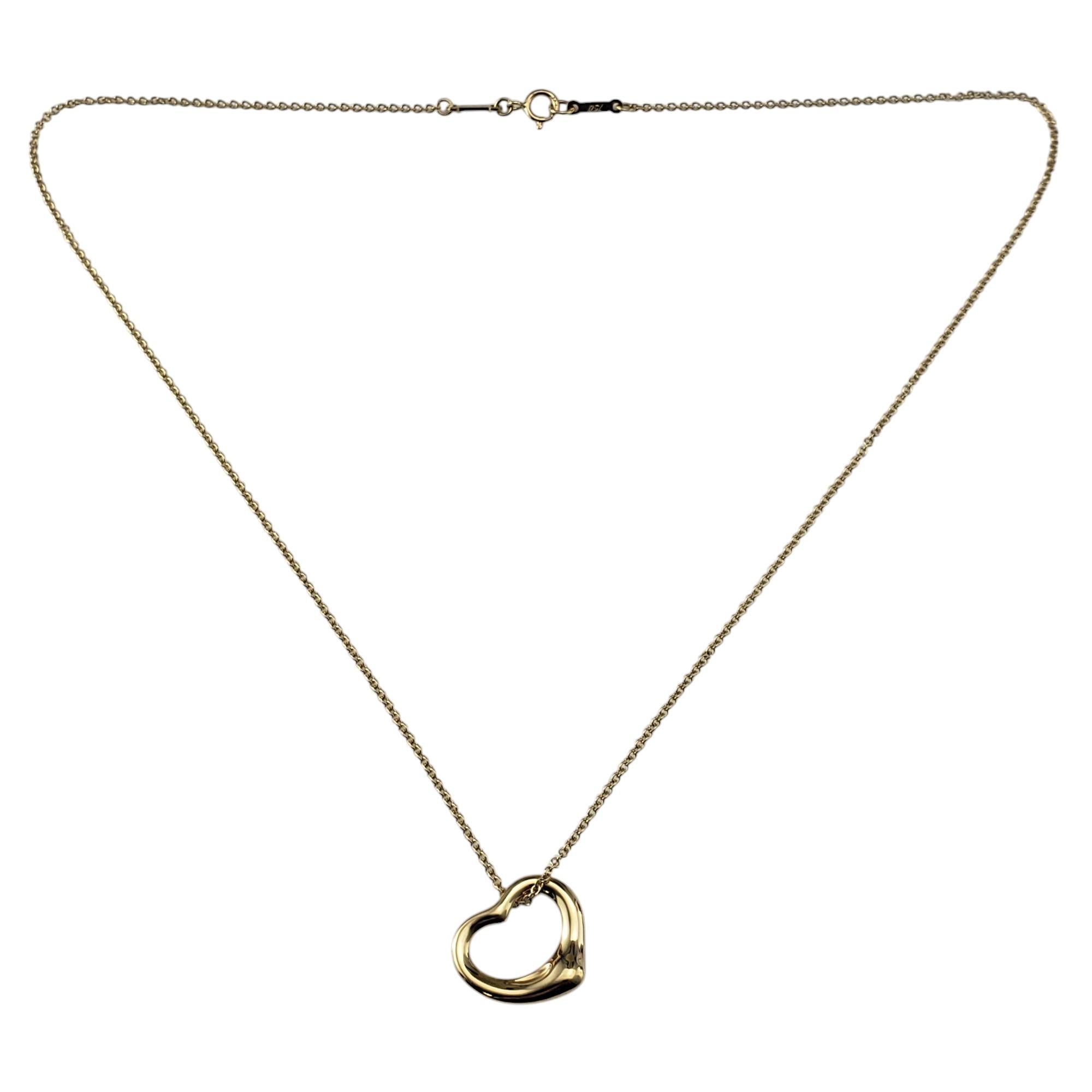 Tiffany & Co. Collar Elsa Peretti de oro amarillo de 18 quilates con colgante de corazón abierto nº 21097