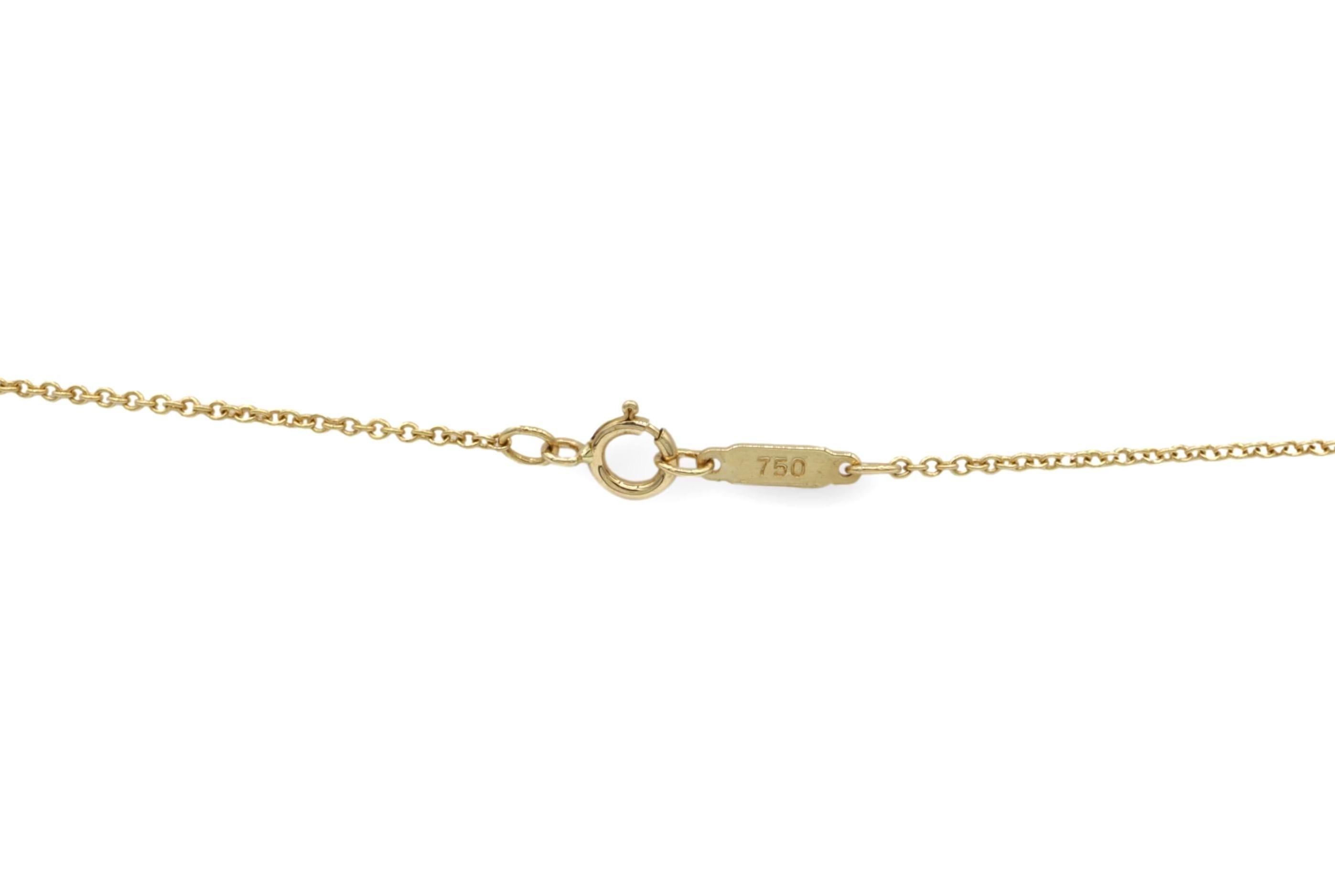 Tiffany & Co. Elsa Peretti 18K Yellow Gold Open Heart Pendant Necklace In Excellent Condition In New York, NY