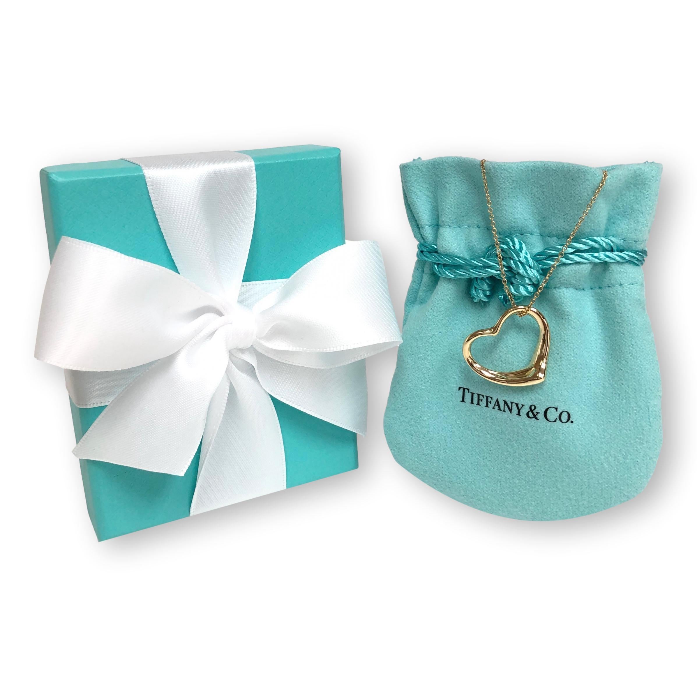 Women's Tiffany & Co. Elsa Peretti 18K Yellow Gold Open Heart Pendant Necklace