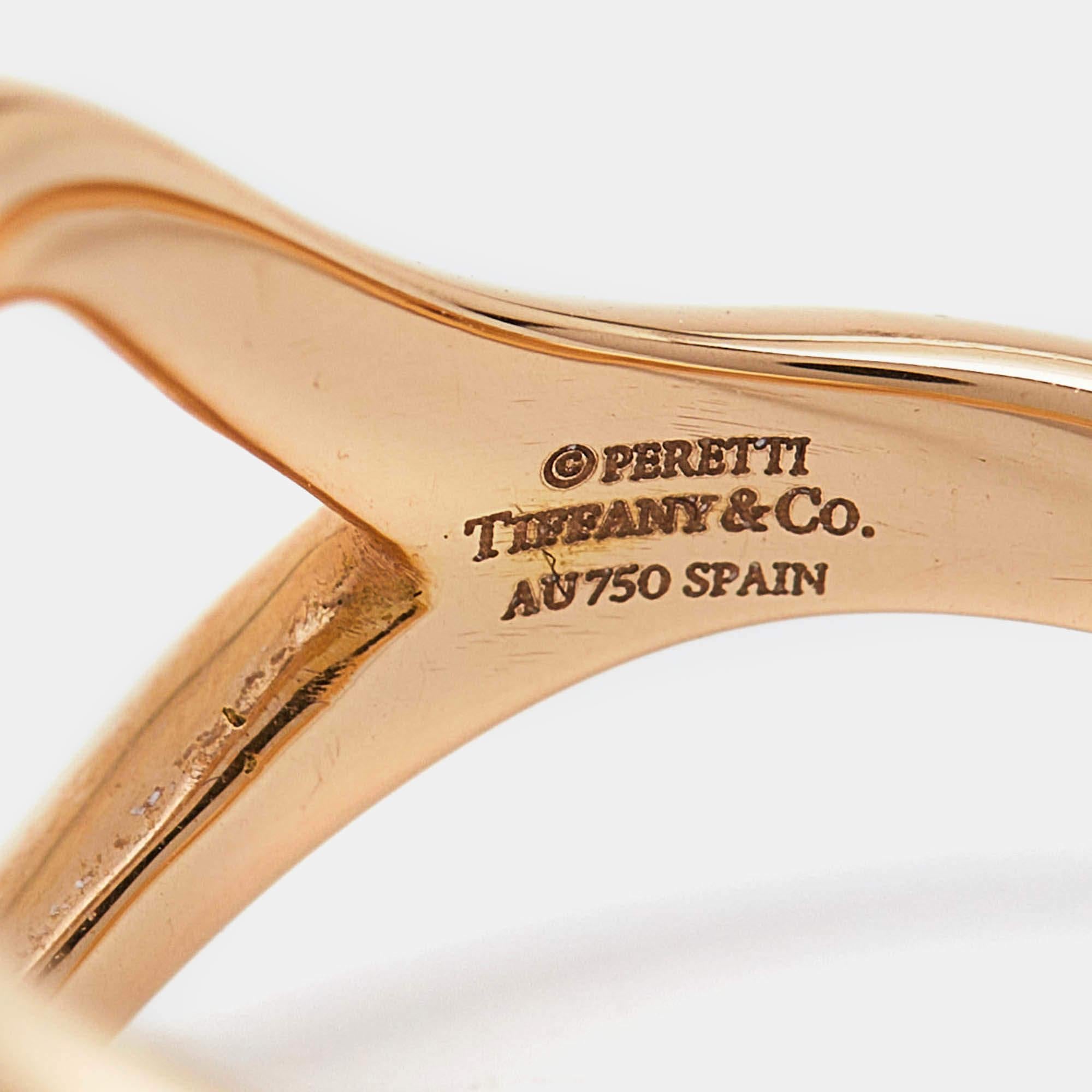 Tiffany & Co.  Elsa Peretti Offener Herzring aus 18 Karat Gelbgold Größe 50 1