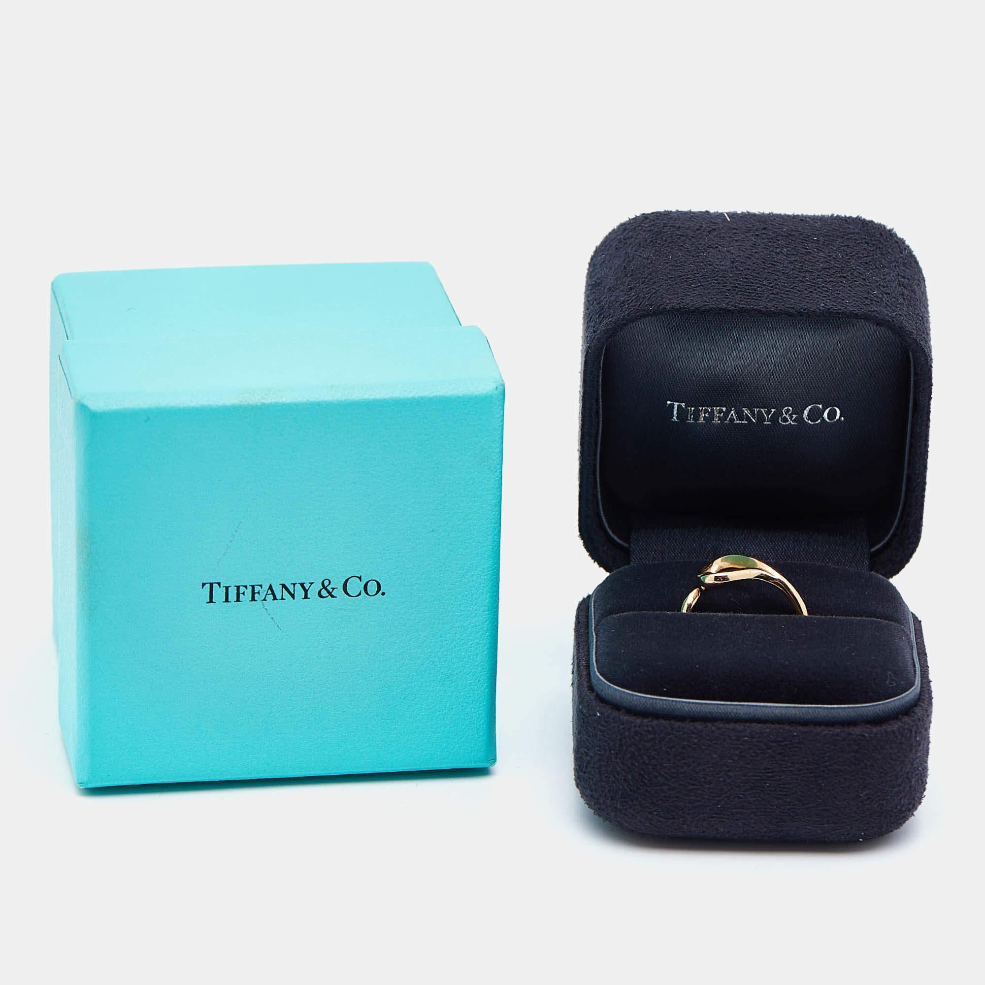 Tiffany & Co.  Elsa Peretti Offener Herzring aus 18 Karat Gelbgold Größe 50 2