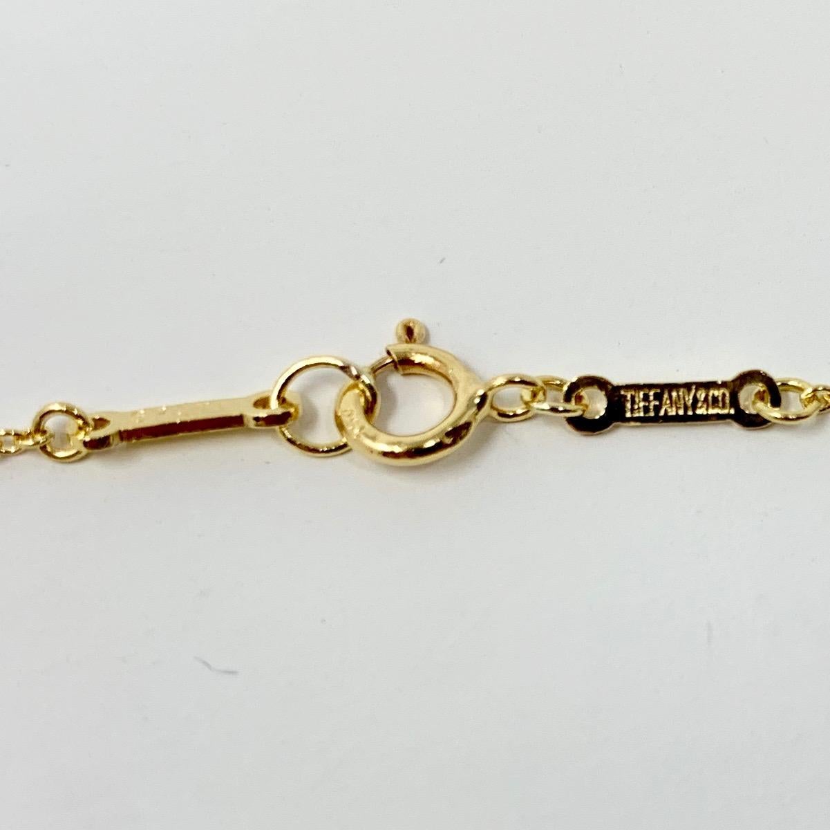 Tiffany & Co. Elsa Peretti 18 Karat Yellow Gold Open Tear Drop Pendant Necklace 2