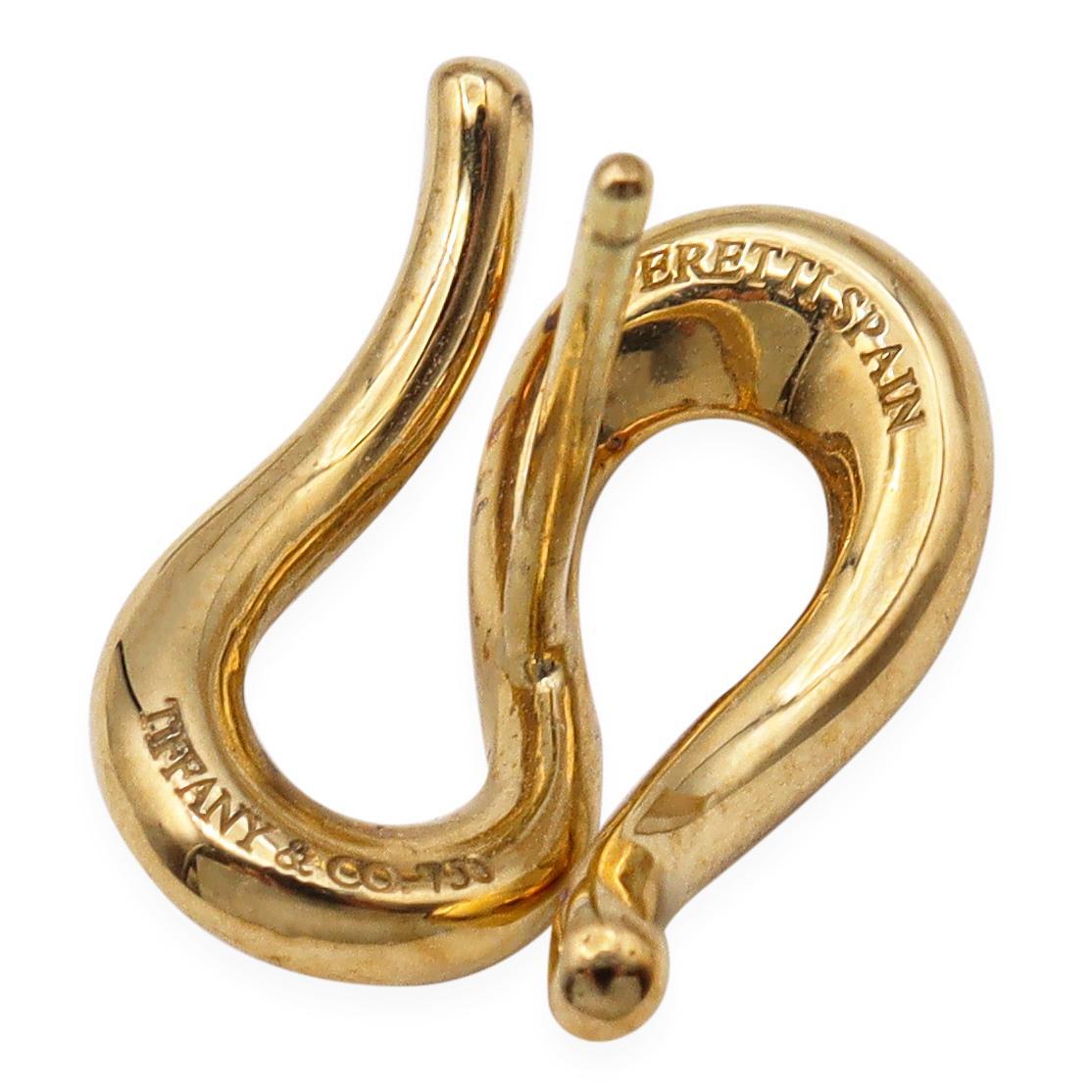 Tiffany & Co. Elsa Peretti 18K Yellow Gold Open Wave Stud Earrings For Sale 3