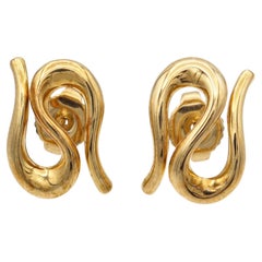 Tiffany & Co. Elsa Peretti Offene Wellen-Ohrstecker aus 18 Karat Gelbgold