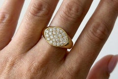 Tiffany & Co. Elsa Peretti 18K Yellow Gold Oval Pavé Diamond Ring