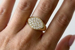 Tiffany & Co. Elsa Peretti 18K Yellow Gold Oval Pavé Diamond Ring