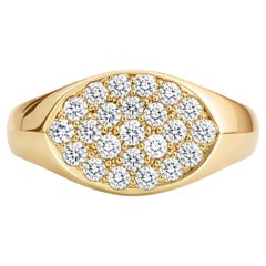 Tiffany & Co. Elsa Peretti 18K Yellow Gold Oval Pavé Diamond Ring
