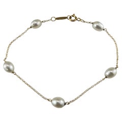 Tiffany & Co. Elsa Peretti 18K Yellow Gold Pearl Station Bracelet #24516
