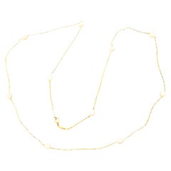Tiffany & Co Elsa Peretti 18K Yellow Gold Pearls by the Yard Necklace with Pouch