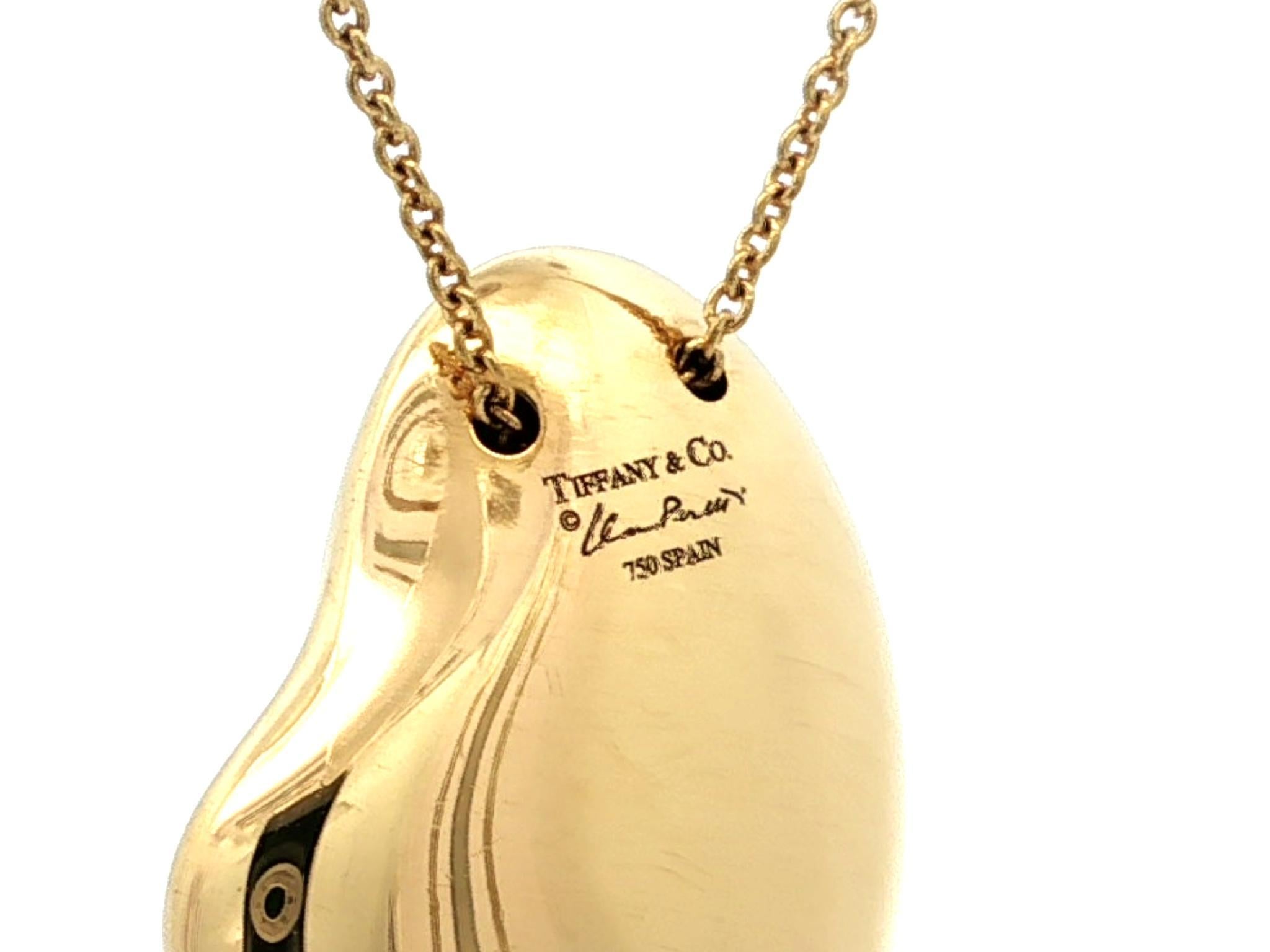 Tiffany & Co. Elsa Peretti 18k Gelbgold Puffed Full Heart Anhänger Halskette im Angebot 2