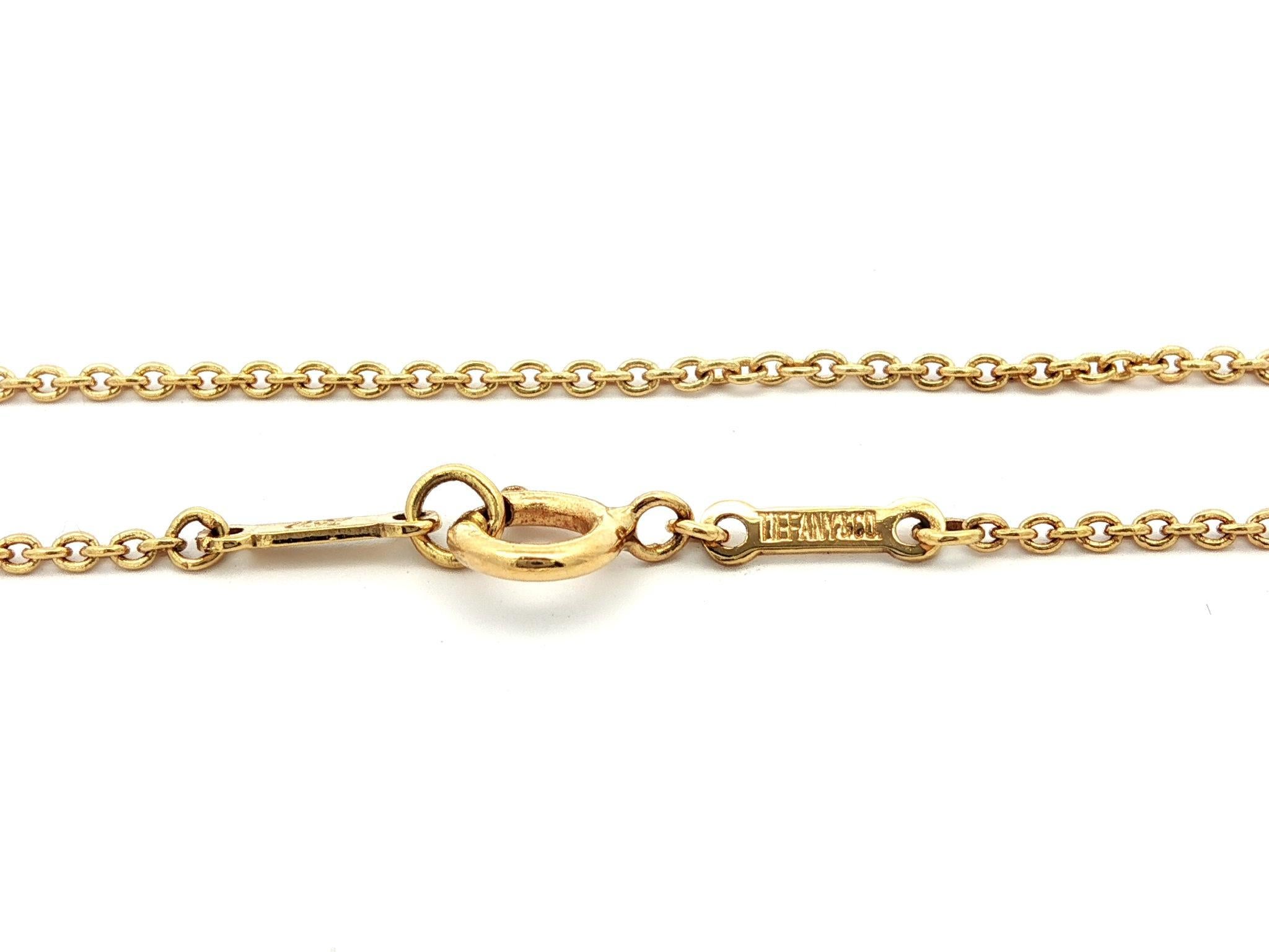 Tiffany & Co. Elsa Peretti 18k Gelbgold Puffed Full Heart Anhänger Halskette im Angebot 5