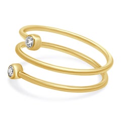 Tiffany & Co. Elsa Peretti 18K Yellow Gold Round Diamond Hoop Ring