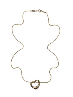 Tiffany & Co. Elsa Peretti 18K Yellow Gold Small Open Heart Necklace 16" #25220