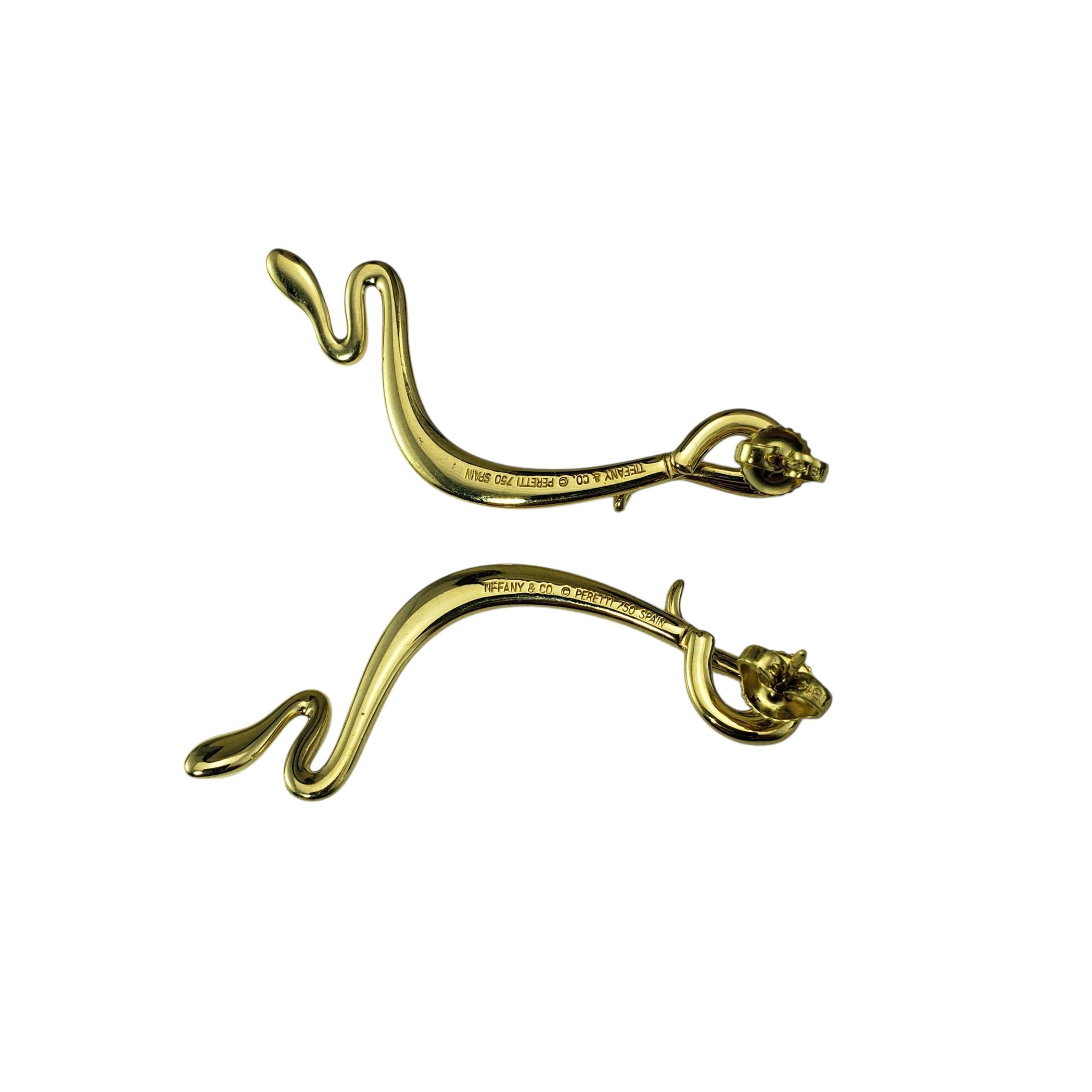 Contemporaneo Tiffany & Co. Orecchini a serpente in oro giallo 18 carati Elsa Peretti #22296 in vendita