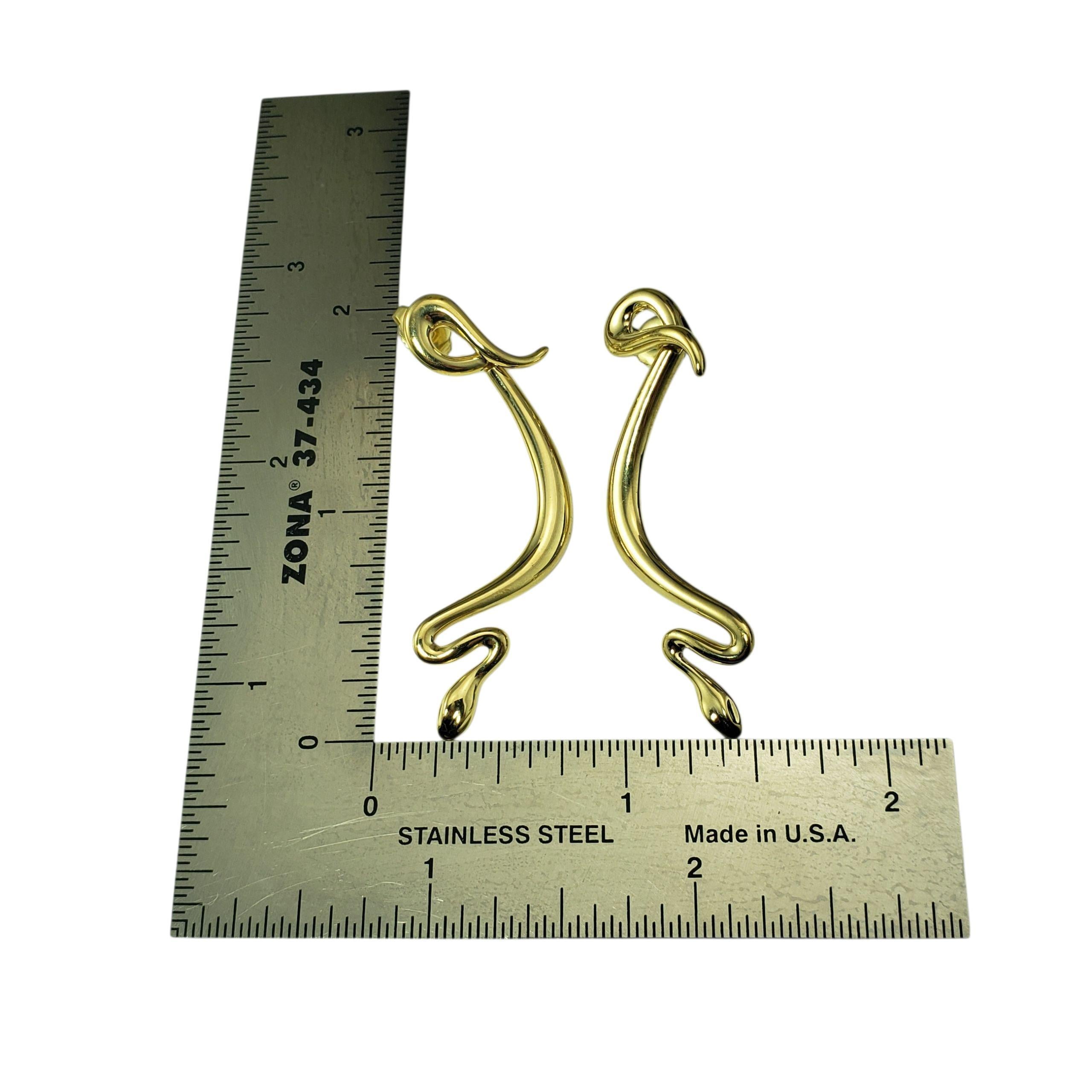 Donna Tiffany & Co. Orecchini a serpente in oro giallo 18 carati Elsa Peretti #22296 in vendita