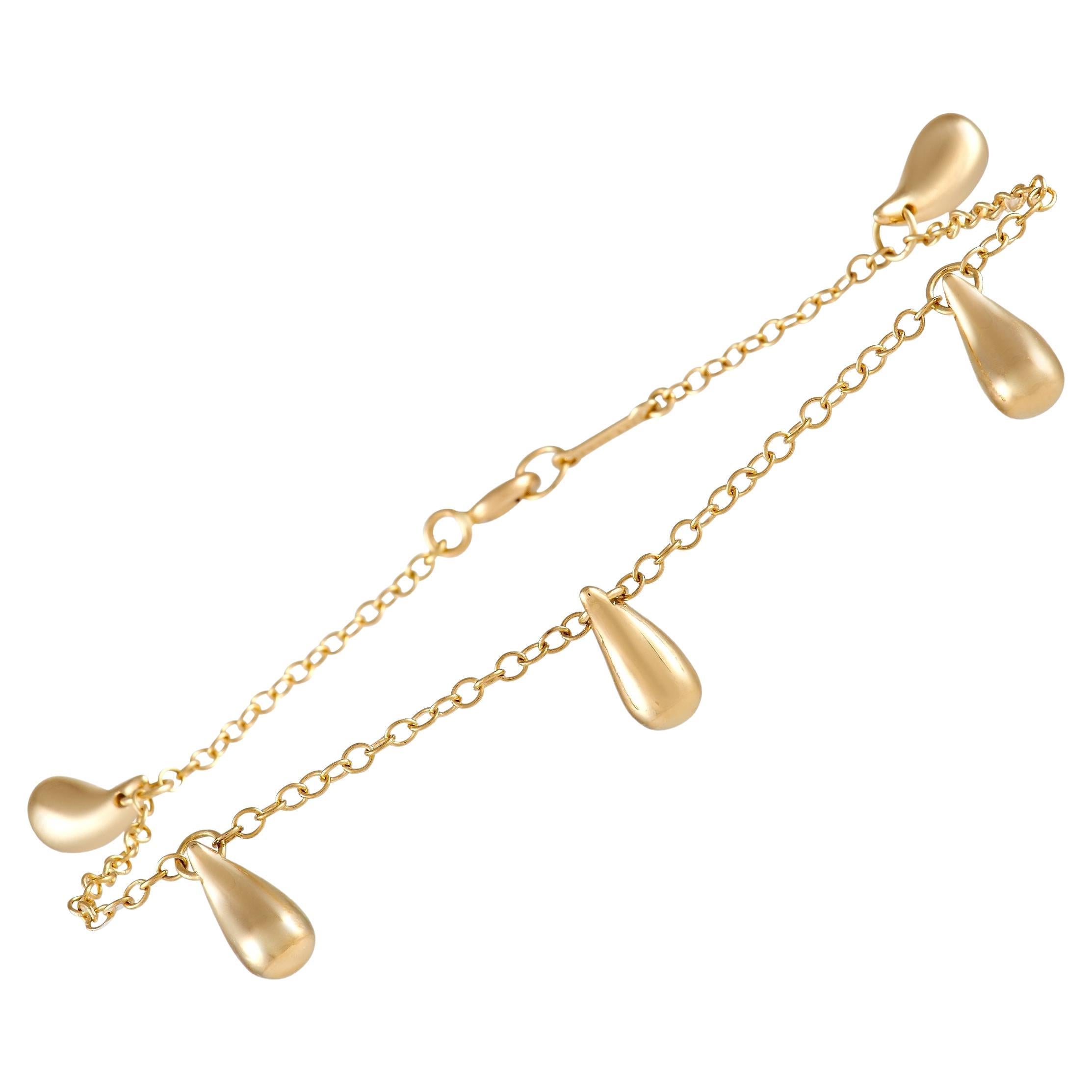 Tiffany & Co. Elsa Peretti 18K Yellow Gold Tear Drop Bracelet