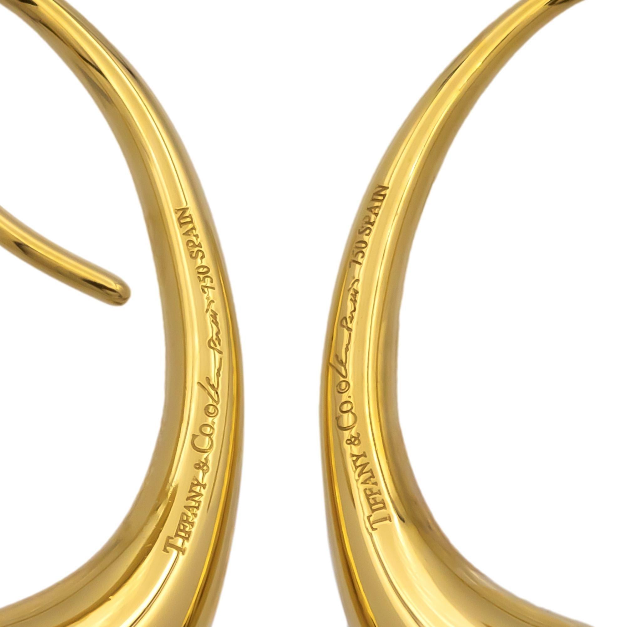 Women's Tiffany & Co. Elsa Peretti 18K Yellow Gold Teardrop Earrings, Spain, Early 2000s