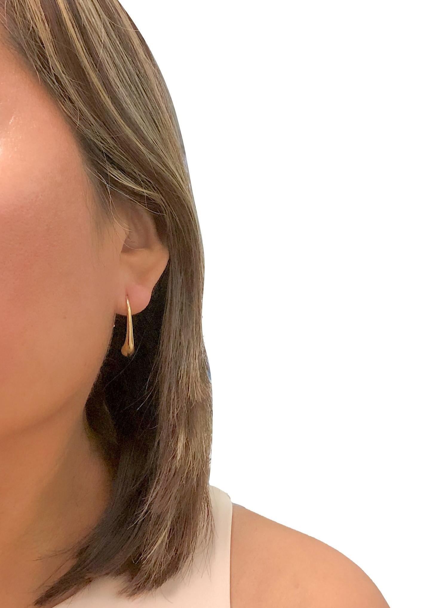 Tiffany & Co. Elsa Peretti 18K Yellow Gold Teardrop Earrings, Spain, Early 2000s 4