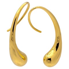 Tiffany & Co. Boucles d'oreilles Elsa Peretti en or jaune 18 carats, Espagne, début des années 2000