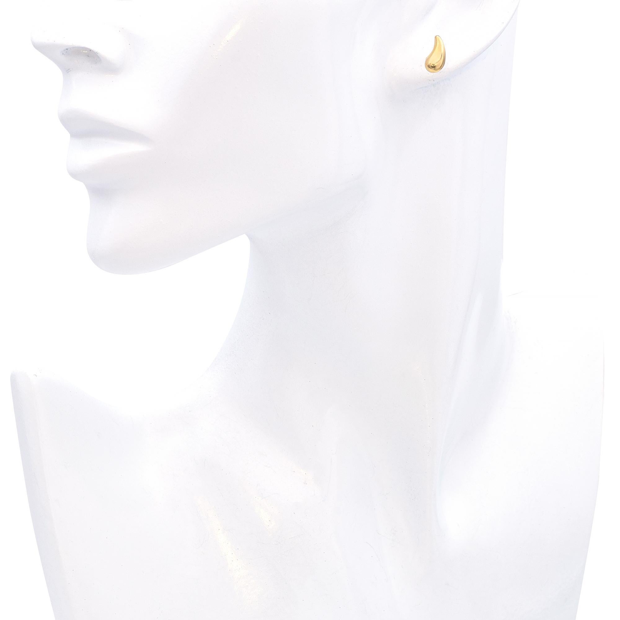 Modern Tiffany & Co. Elsa Peretti 18k Yellow Gold Teardrop Stud Earrings