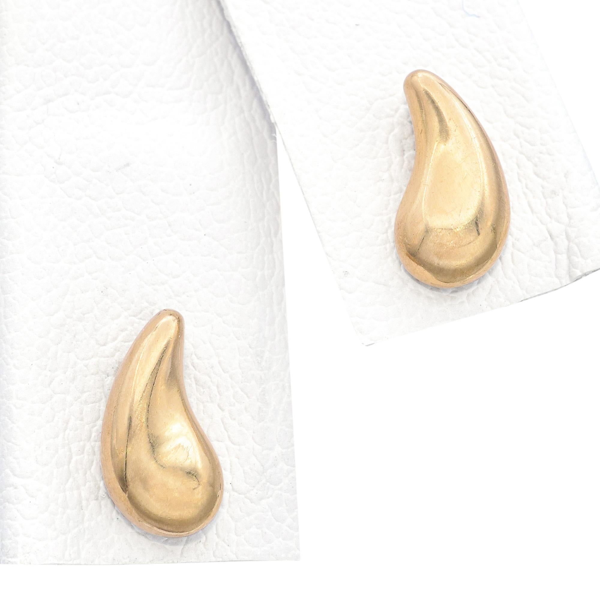 Women's Tiffany & Co. Elsa Peretti 18k Yellow Gold Teardrop Stud Earrings