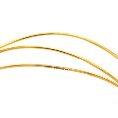 Tiffany & Co. Elsa Peretti 18 Karat Yellow Gold Three Wave Bangle Bracelet