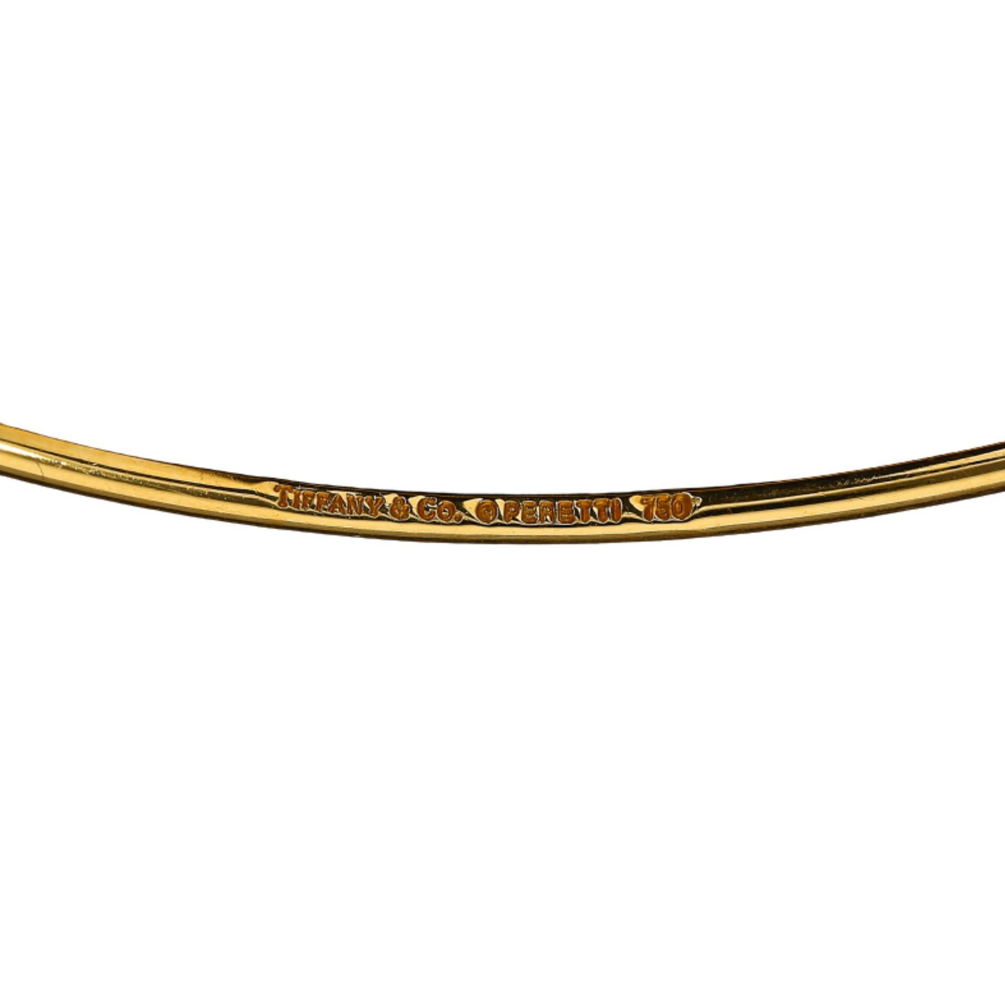 Tiffany & Co Elsa Peretti 18K Yellow Gold Vintage Bangle For Sale 1