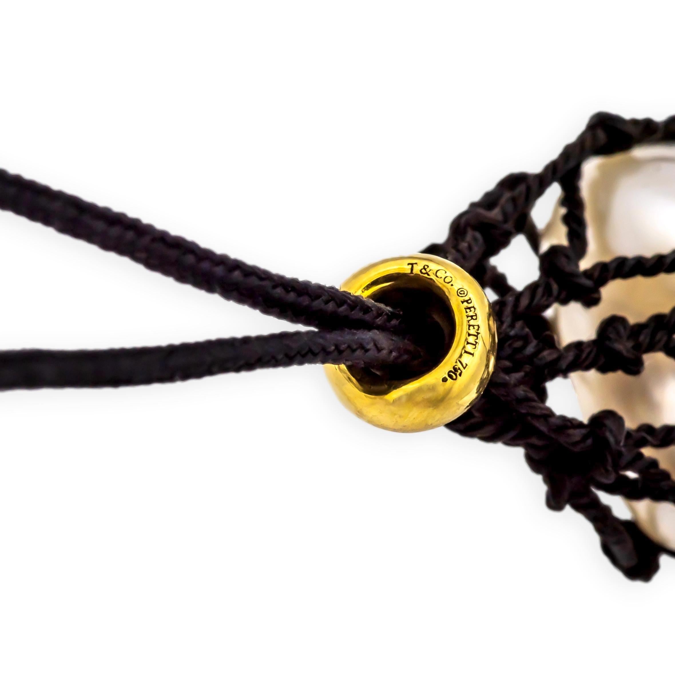 Tiffany & Co. Elsa Peretti 18K YG South Sea Keshi Pearl Tassel Pendant Necklace For Sale 5