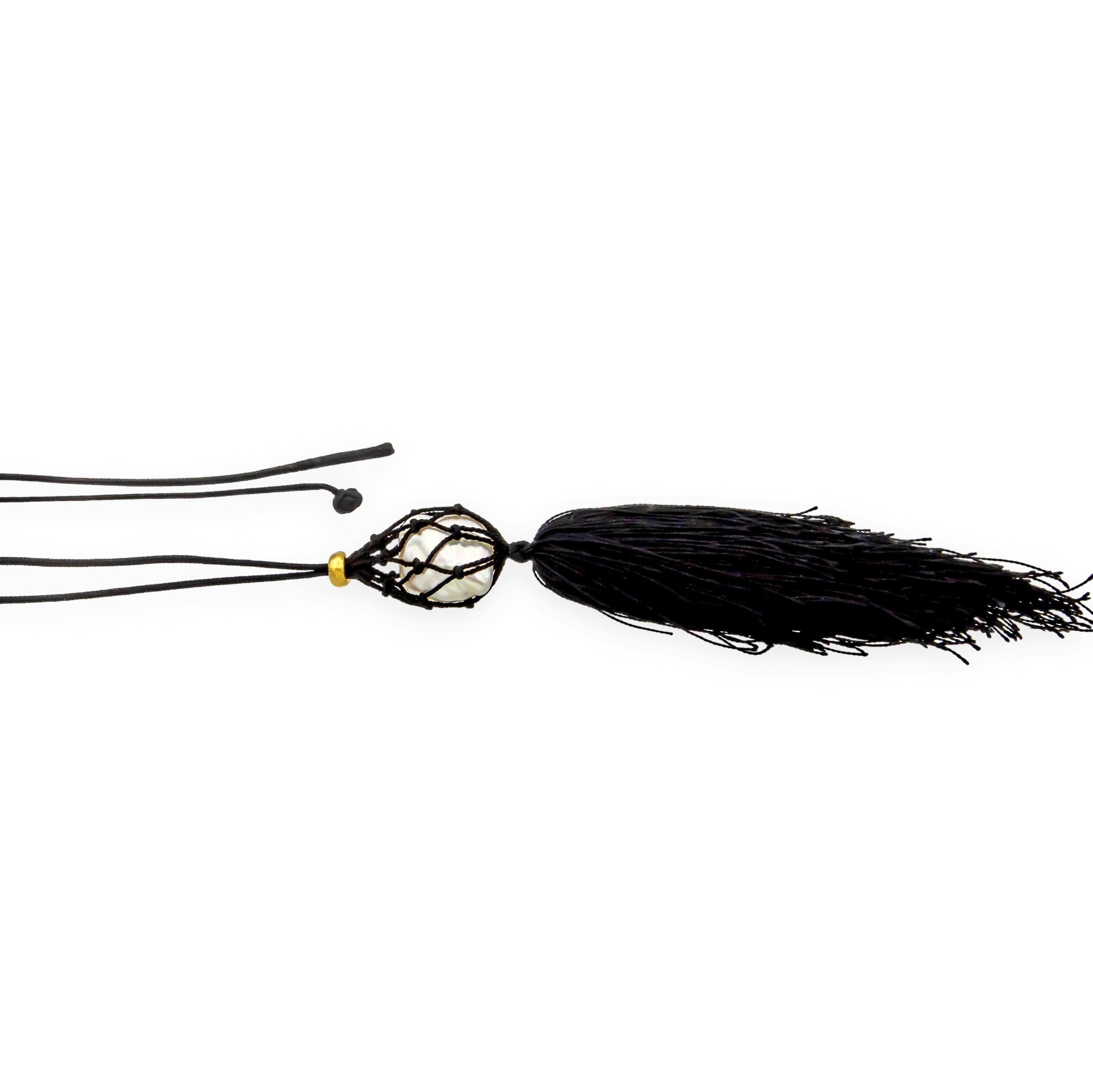 Tiffany & Co. Elsa Peretti 18K YG South Sea Keshi Pearl Tassel Pendant Necklace For Sale 7