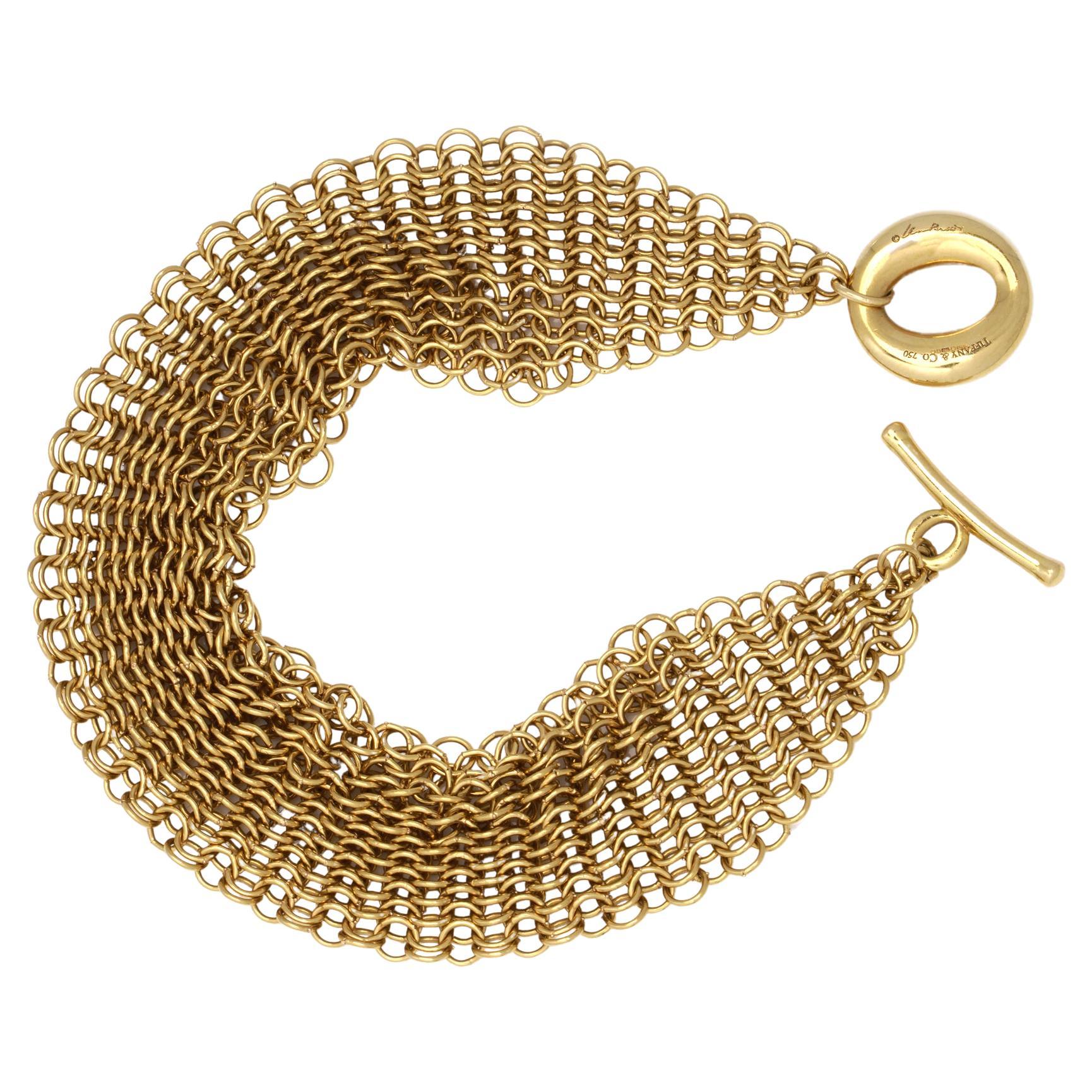 Tiffany & Co. Elsa Peretti, bracelet en maille d'or 18 carats en vente