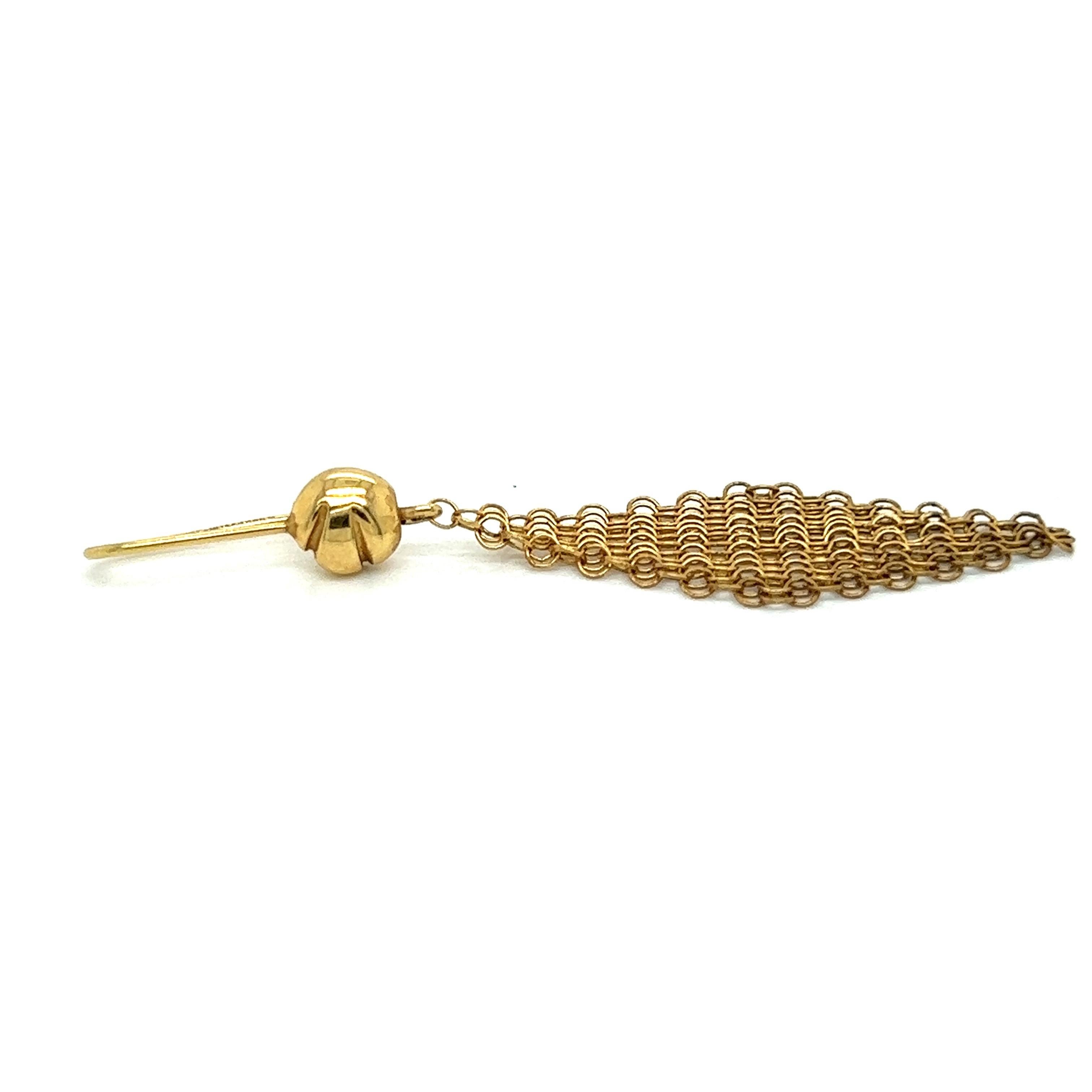 Contemporary Tiffany & Co. Elsa Peretti 18 Karat Gold Mesh Dangle Earrings