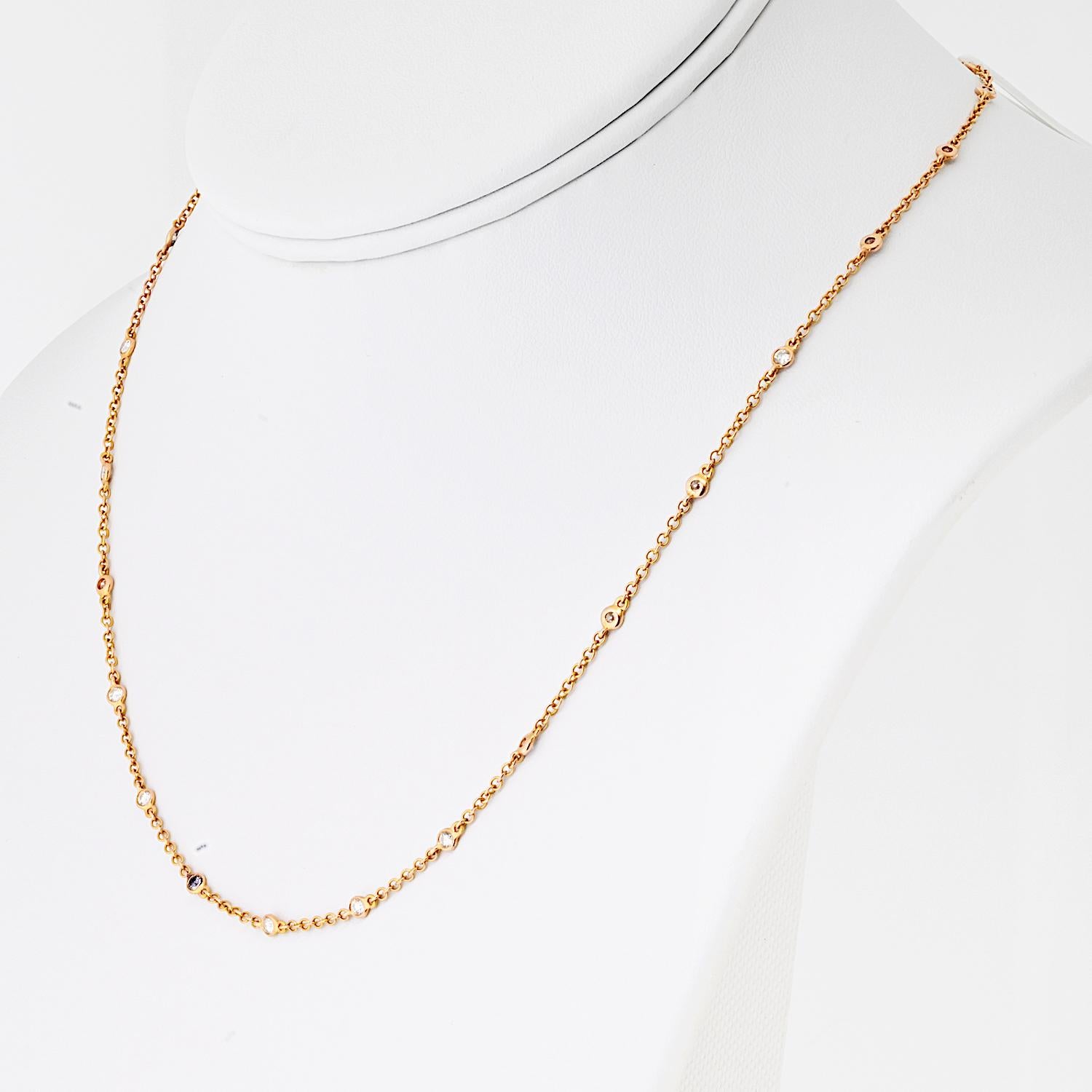 Moderne Chaîne Elsa Peretti pour Tiffany & Co en or 18 carats avec diamants taille ronde de 0,68 carat en vente
