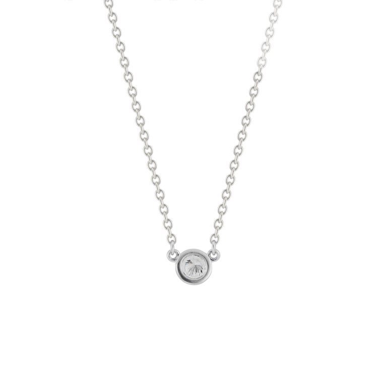 Tiffany and Co. Elsa Peretti .20 Carat Diamond Platinum by the Yard  Necklace at 1stDibs