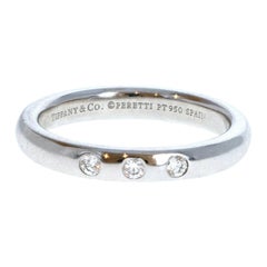 Tiffany & Co. Elsa Peretti 3 Diamond Stacking Band Ring