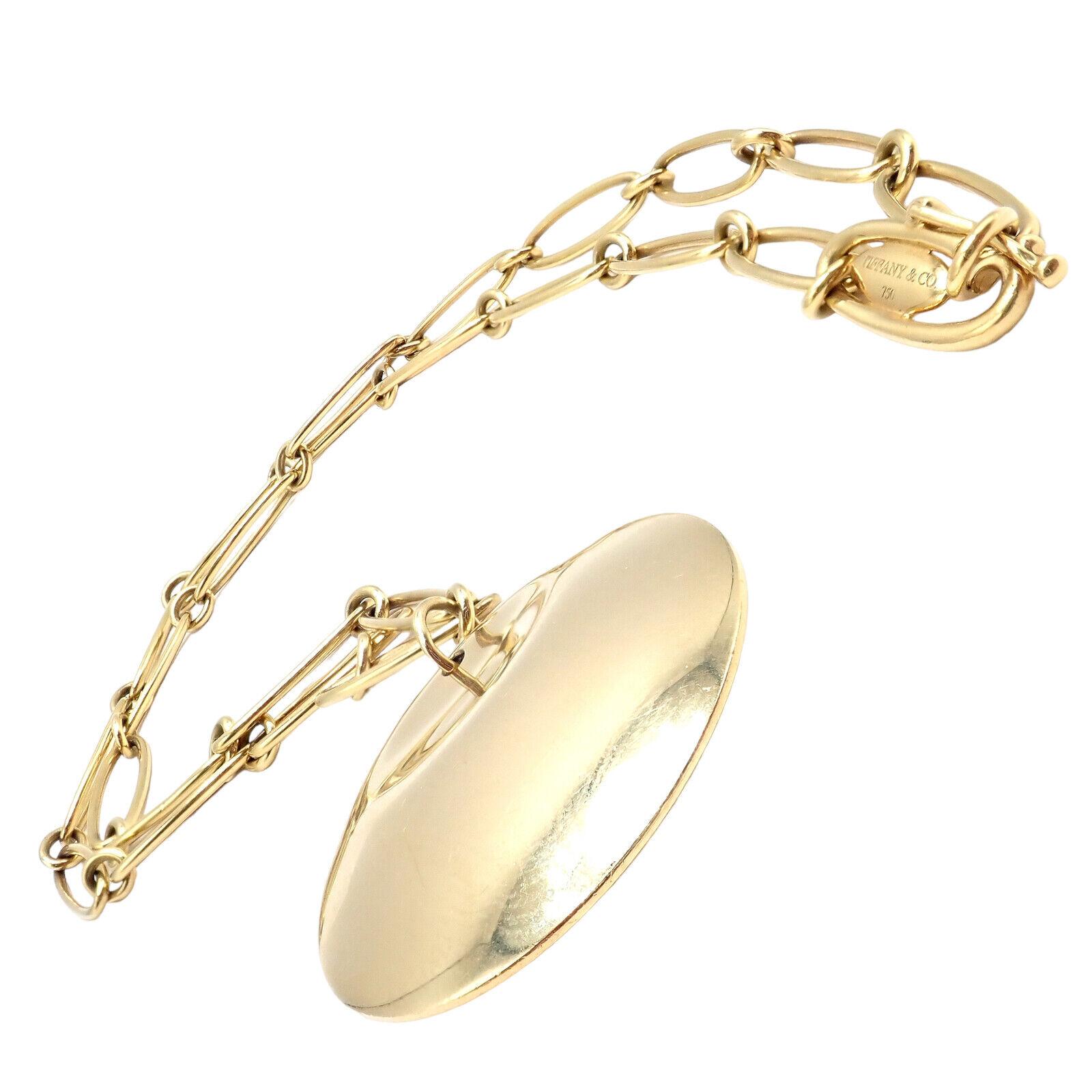 TIFFANY & CO Elsa Peretti 30mm Round Disc Yellow Gold Pendant Necklace For Sale 5