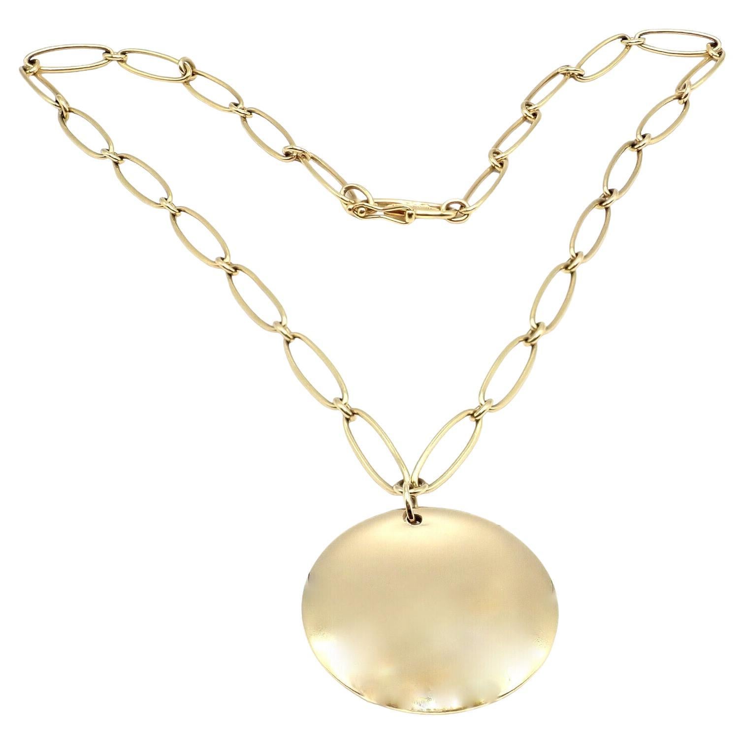 TIFFANY & CO Elsa Peretti Collier pendentif en or jaune avec disques ronds de 30 mm