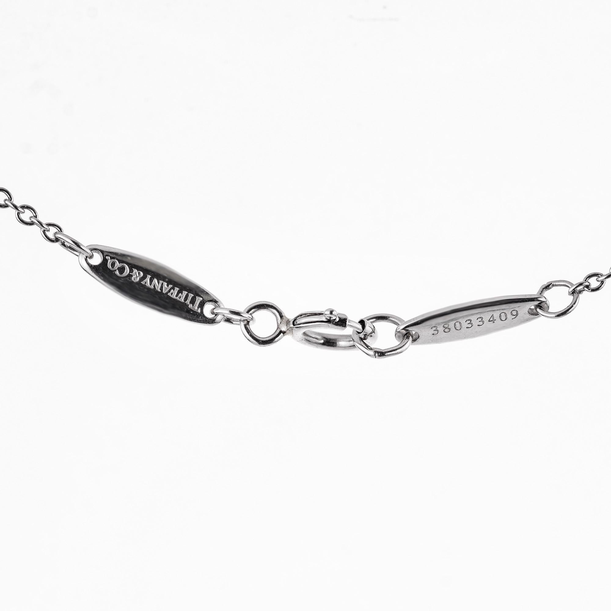 Women's Tiffany & Co. Elsa Peretti .37 Carat Diamond Platinum Pendant Necklace For Sale