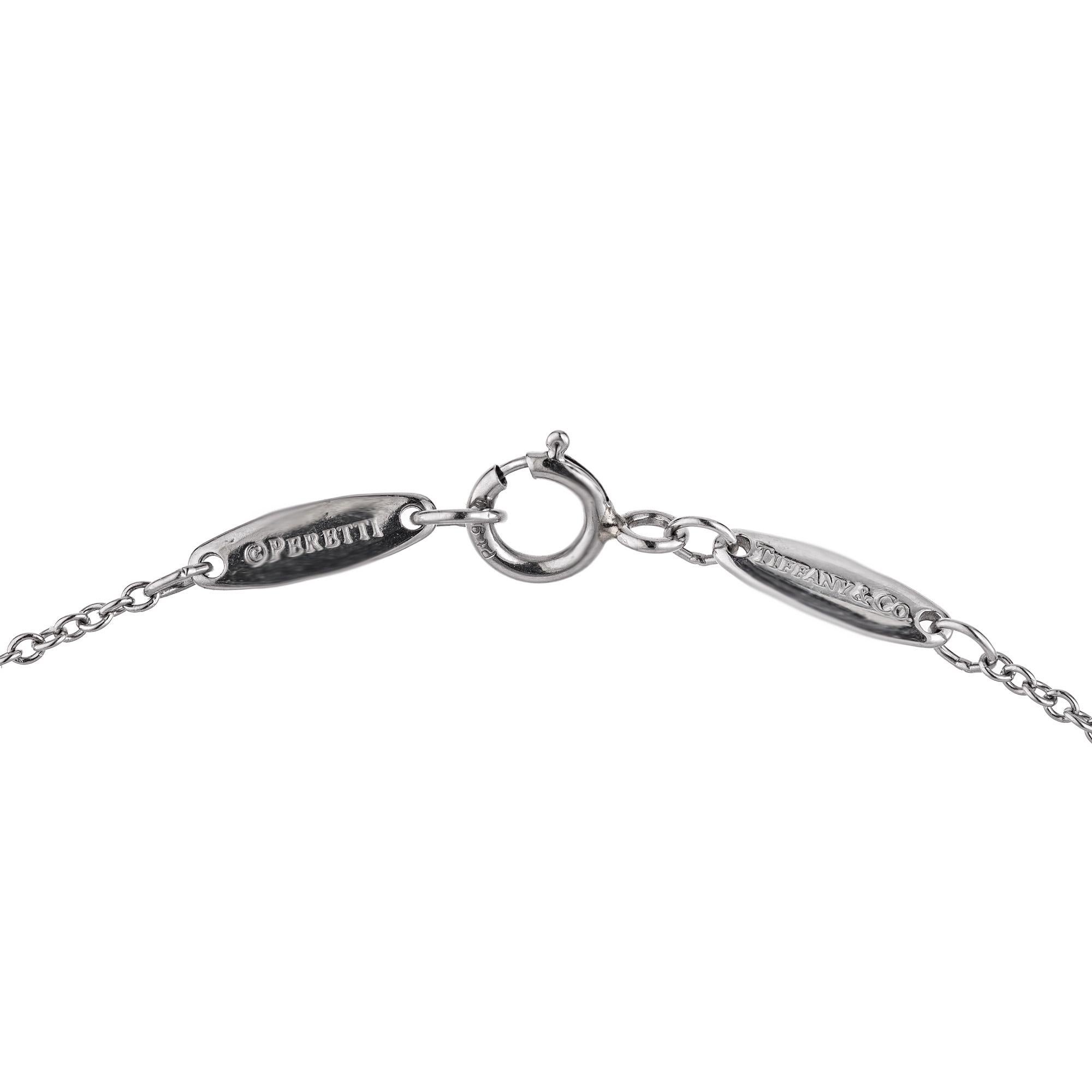 Tiffany & Co. Elsa Peretti .37 Carat Diamond Platinum Pendant Necklace For Sale 1