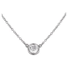 Tiffany & Co. Elsa Peretti .37 Carat Diamond Platinum Pendant Necklace