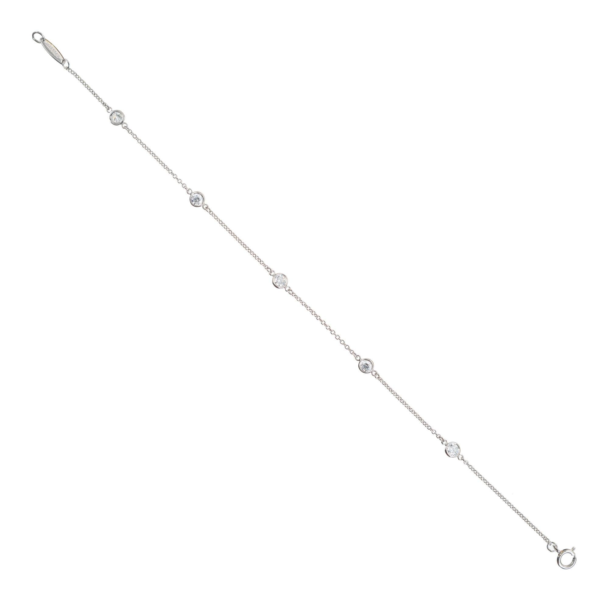 Tiffany & Co Elsa Peretti for the Yard Bracelet en platine avec un diamant de 0,40 carat  Pour femmes en vente