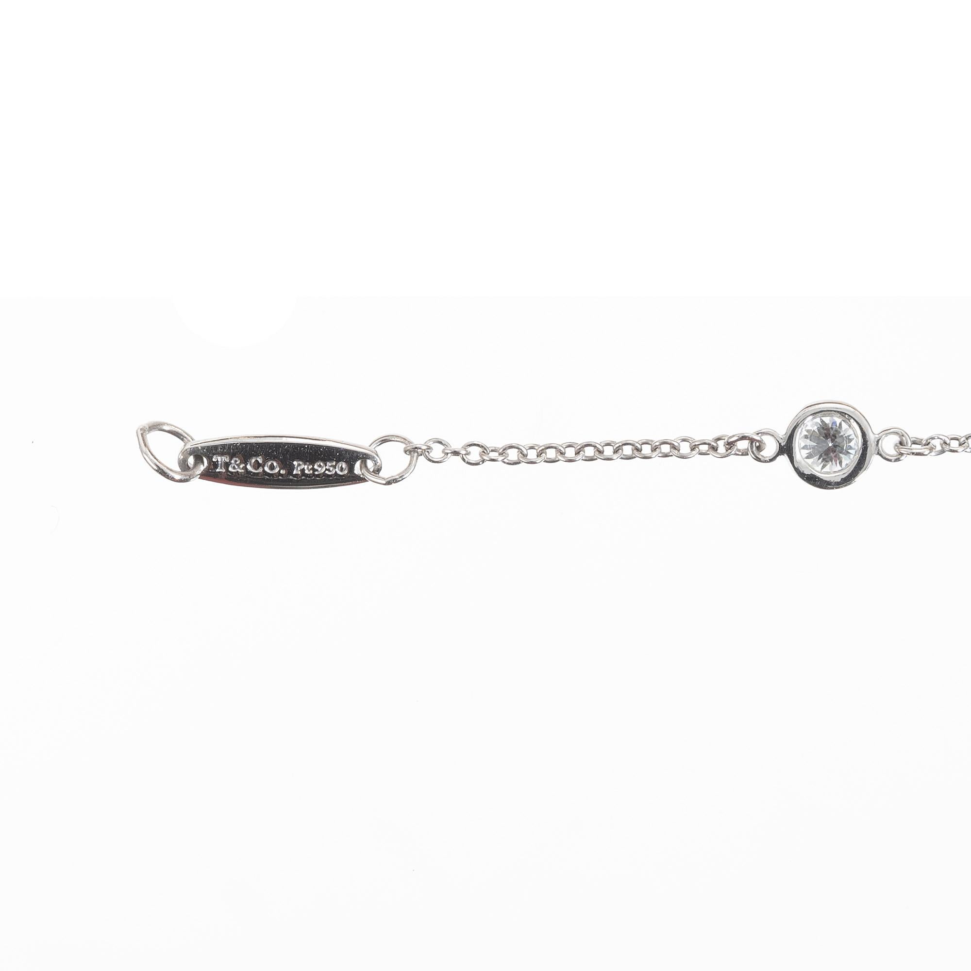 Tiffany & Co Elsa Peretti .40 Carat Diamond by the Yard Platinum Bracelet  For Sale 2