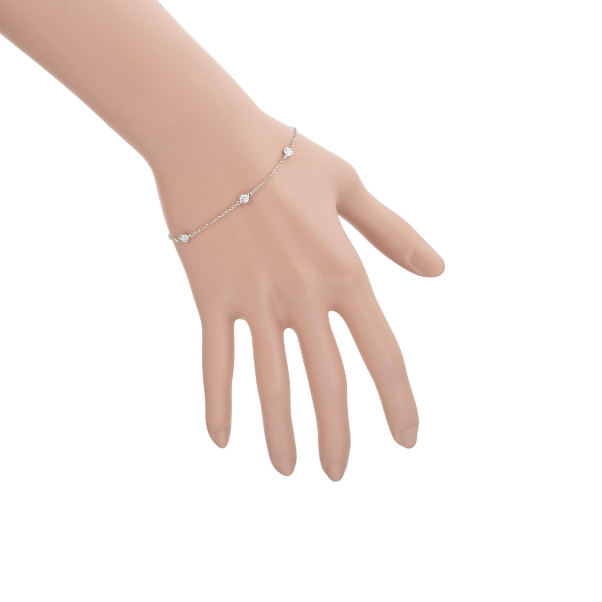 Tiffany & Co Elsa Peretti for the Yard Bracelet en platine avec un diamant de 0,40 carat  en vente 3