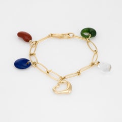 Tiffany & Co. Elsa Peretti 5 Charm Bracelet 18 Karat Gold Estate Fine Jewelry