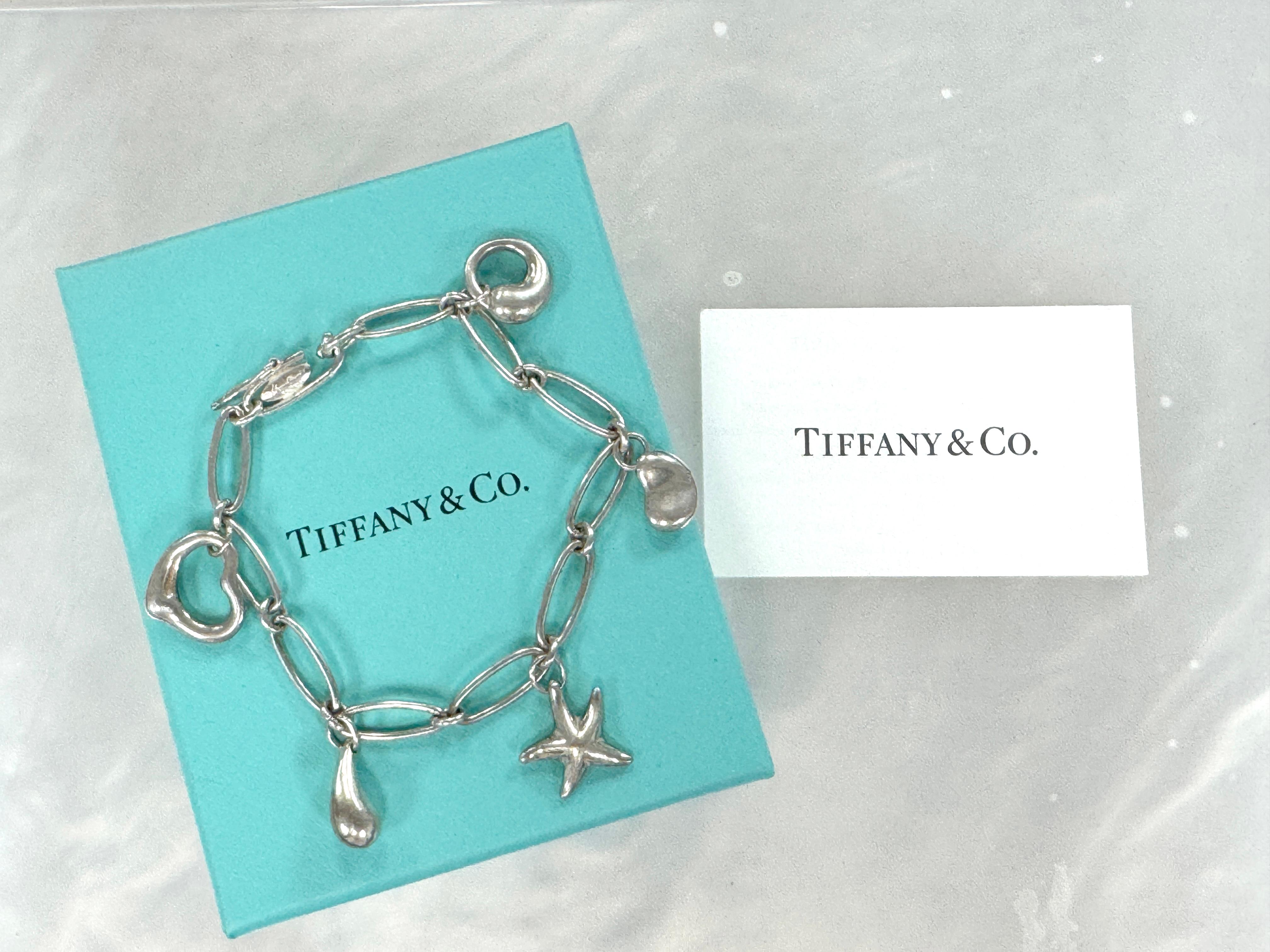 Tiffany & Co. Elsa Peretti 5 Icon Element Charm Bracelet Sterling Silver Rare 1