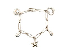 Tiffany & Co. Elsa Peretti Pulsera con 5 Iconos de Plata de Ley Rara