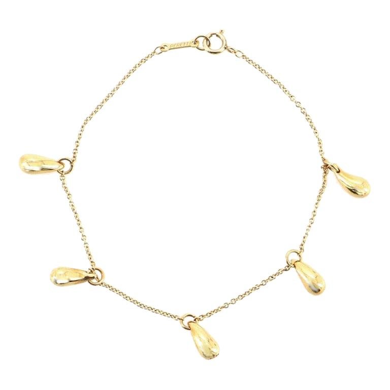 Tiffany & Co. Elsa Peretti 5 Teardrop Bracelet 18K Yellow Gold 18K Yellow